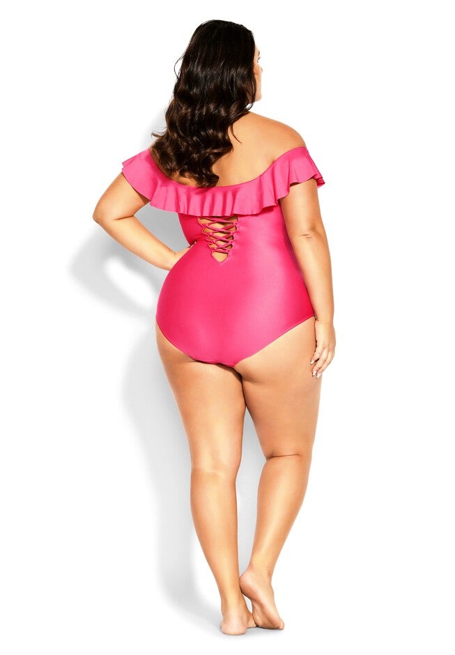Ingrid Ruffle 1 Piece - fuchsia pink, PINK, alternate image number null