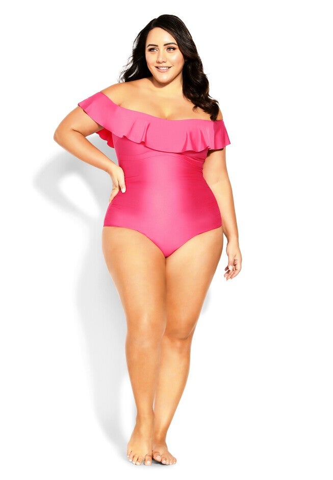 Ingrid Ruffle 1 Piece - fuchsia pink, PINK, alternate image number null