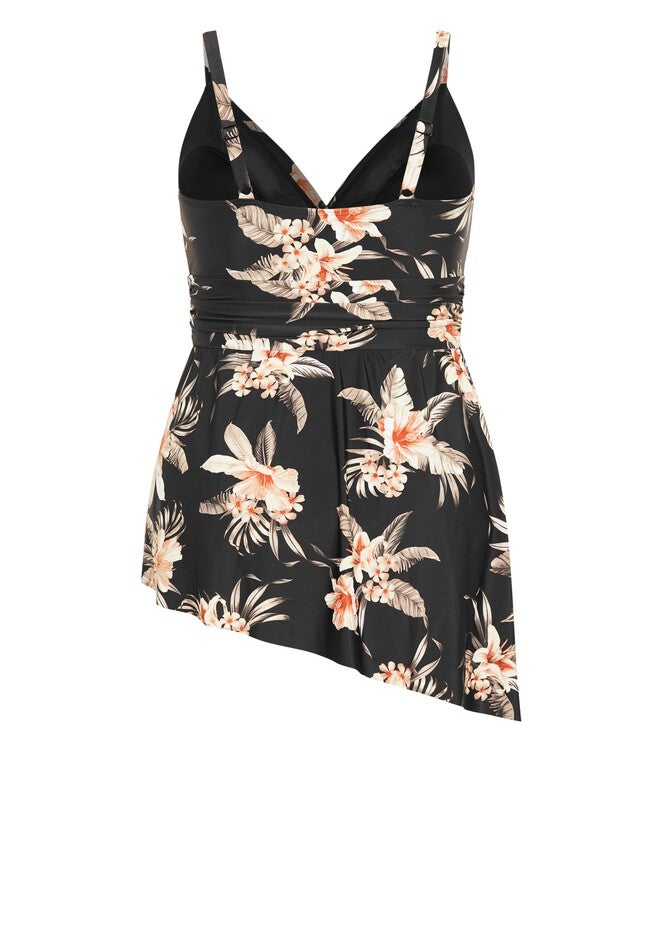 Ischia Overlay 1Piece print - black tropics, BLACK, alternate image number null