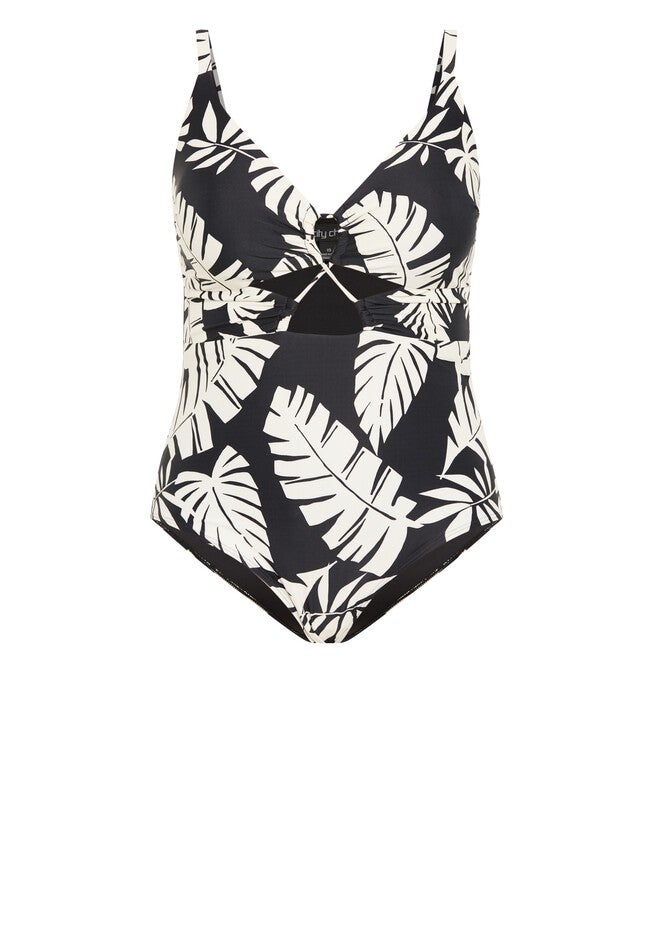 Palma Print 1 Piece - black, BLACK, alternate image number null