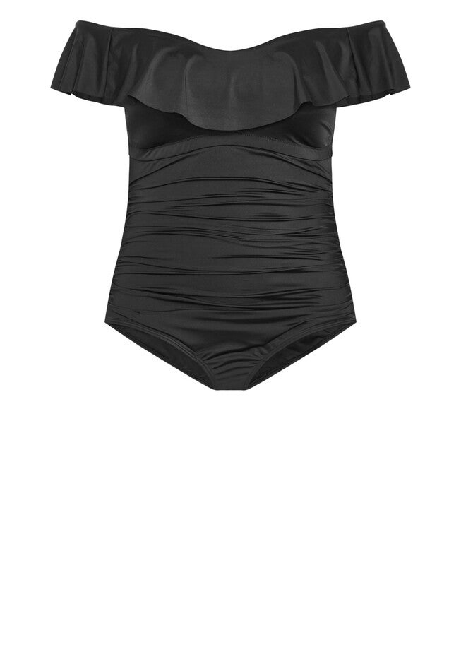 Ingrid Ruffle 1 Piece - black, BLACK, alternate image number 3