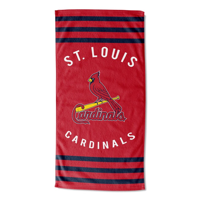 Cardinals Stripes Beach Towel, MULTI, hi-res image number 0