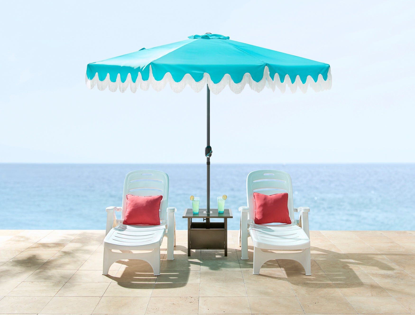 9 Ft. Tilt-N-Crank Umbrella With Fringe
