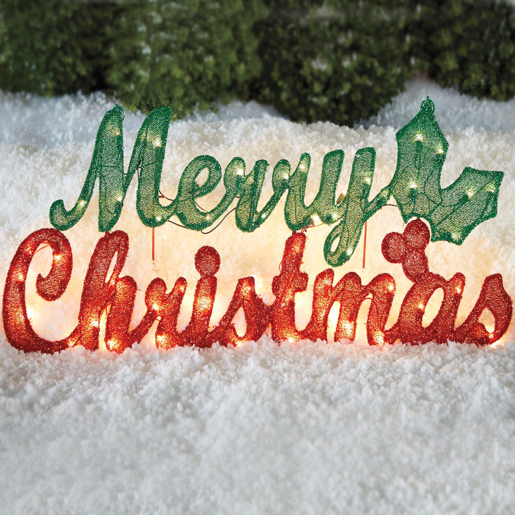 Pre-Lit Merry Christmas Sign
