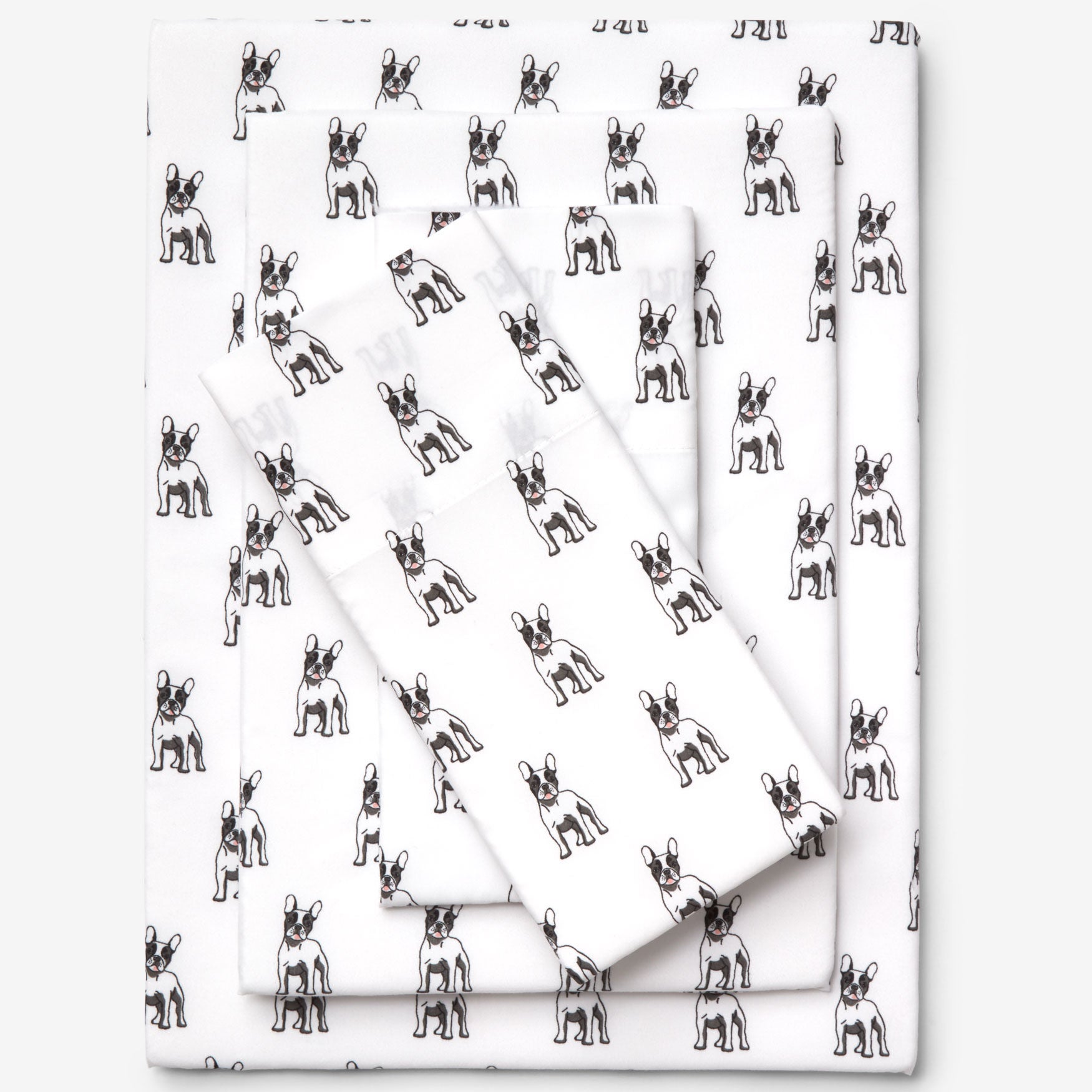 Printed Microfiber Sheet Set, FRENCH BULLDOG, hi-res image number 0