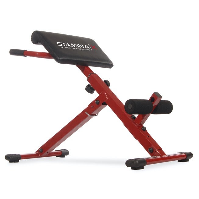 Stamina X Hyperextension Bench, RED BLACK, hi-res image number 0