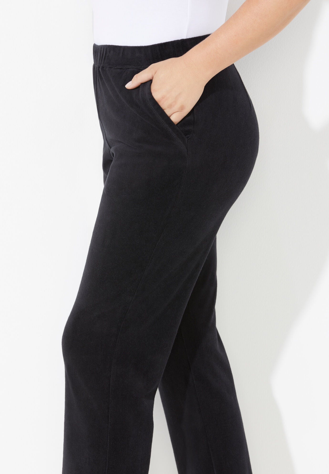 Cozy Velour Pant, BLACK, on-hover image number 1