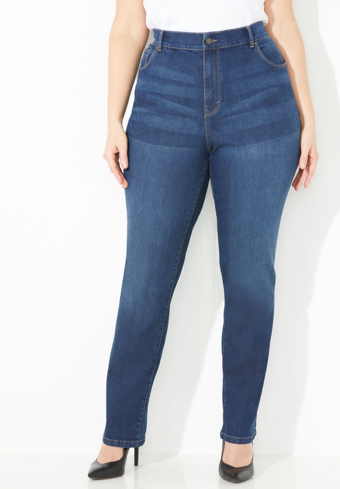 Right Fit&reg; Curvy Modern Slim Leg Jean, BOMBAY WASH, hi-res image number 0