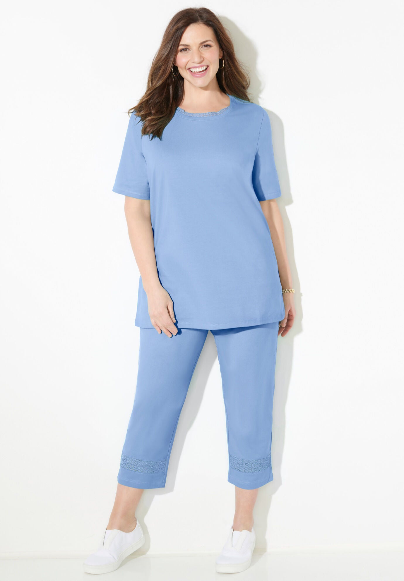 Suprema&reg; Crochet Trim Capri, , alternate image number 3