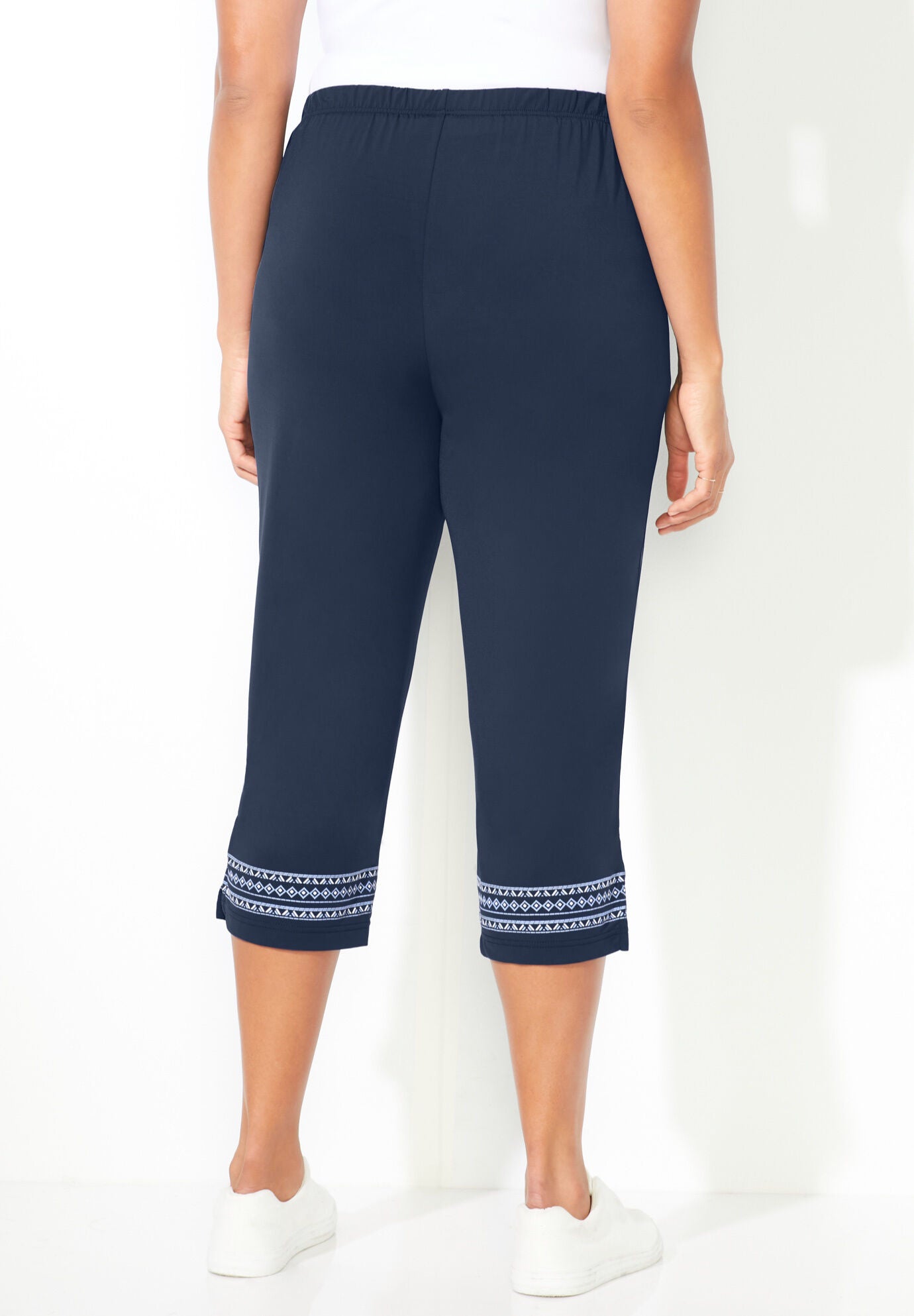 AnyWear Printed Hem Capri, WATERFALL, on-hover image number 1