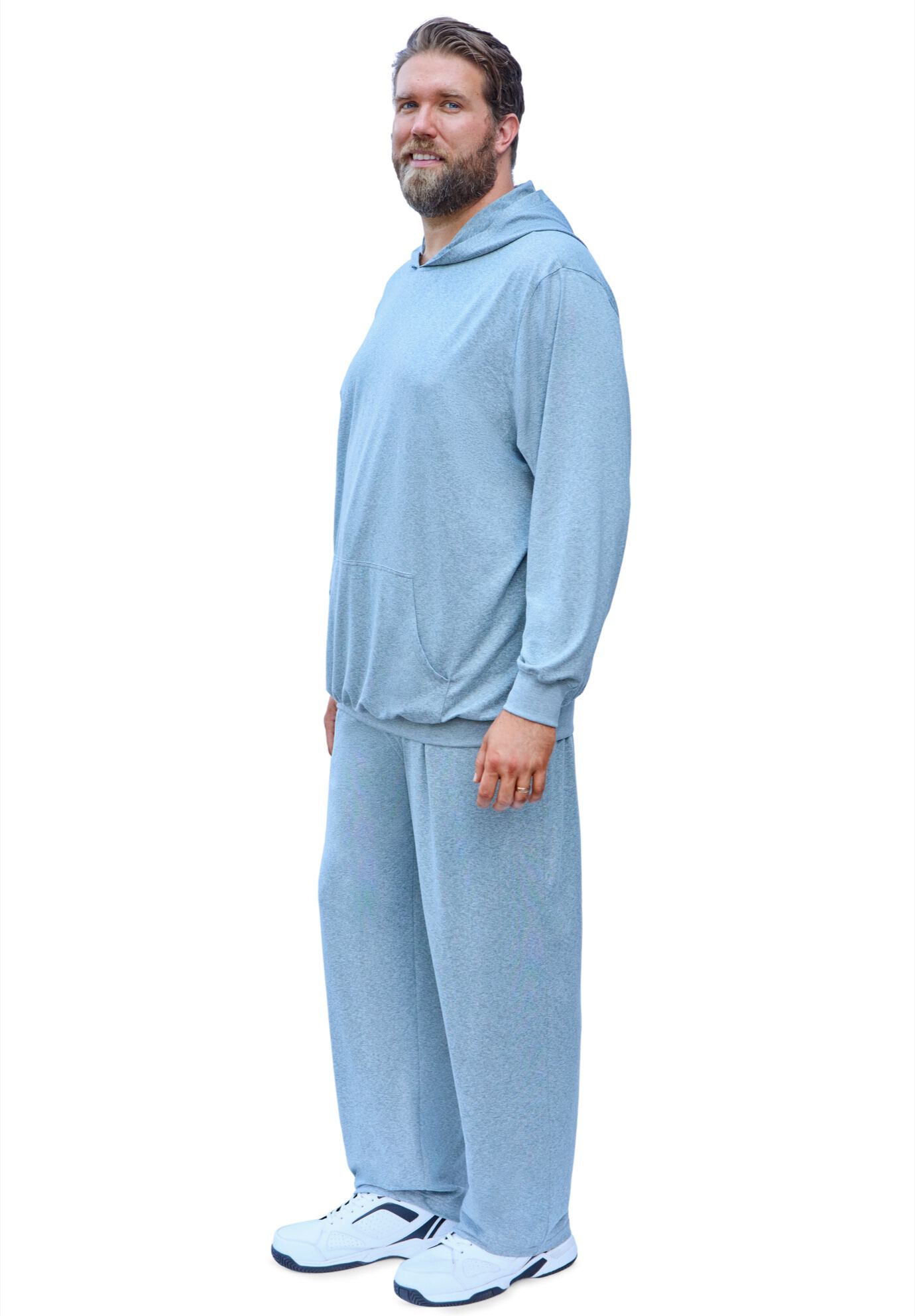 Loungewear Pullover Hoodie, GREY, alternate image number 4