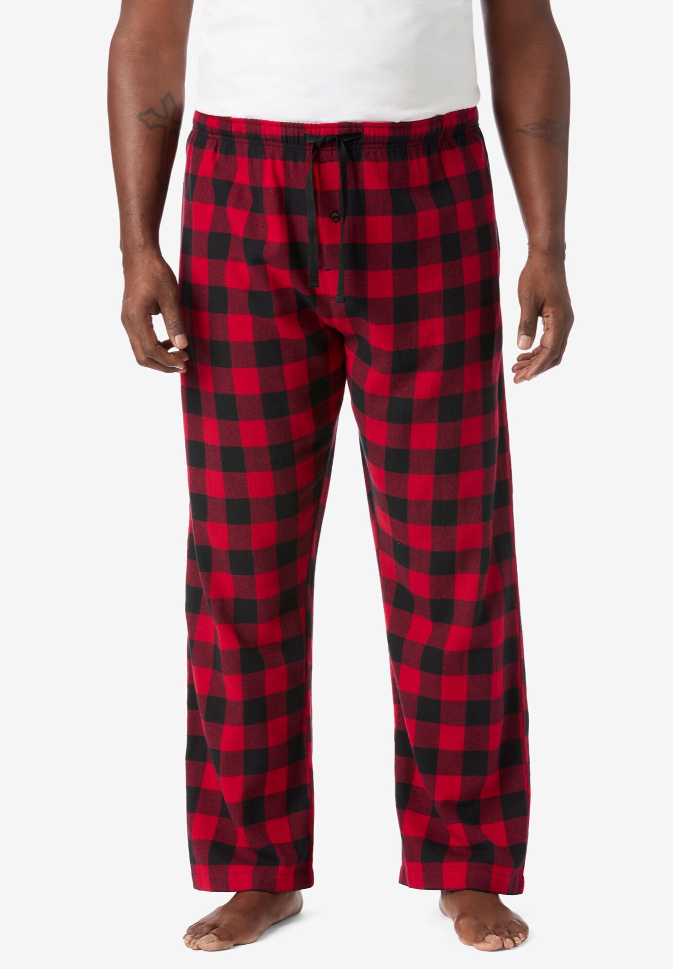 2-Pack Flannel Pajama Pants, GREY RED PLAID, on-hover image number 1