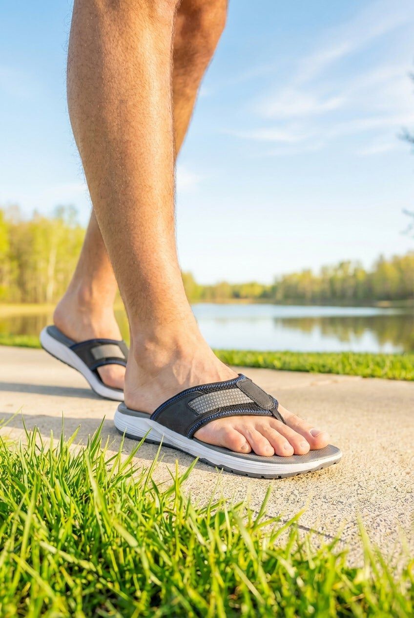 Big and Tall Canvas Flip Flop from KingSize, BLACK, hi-res image number 0