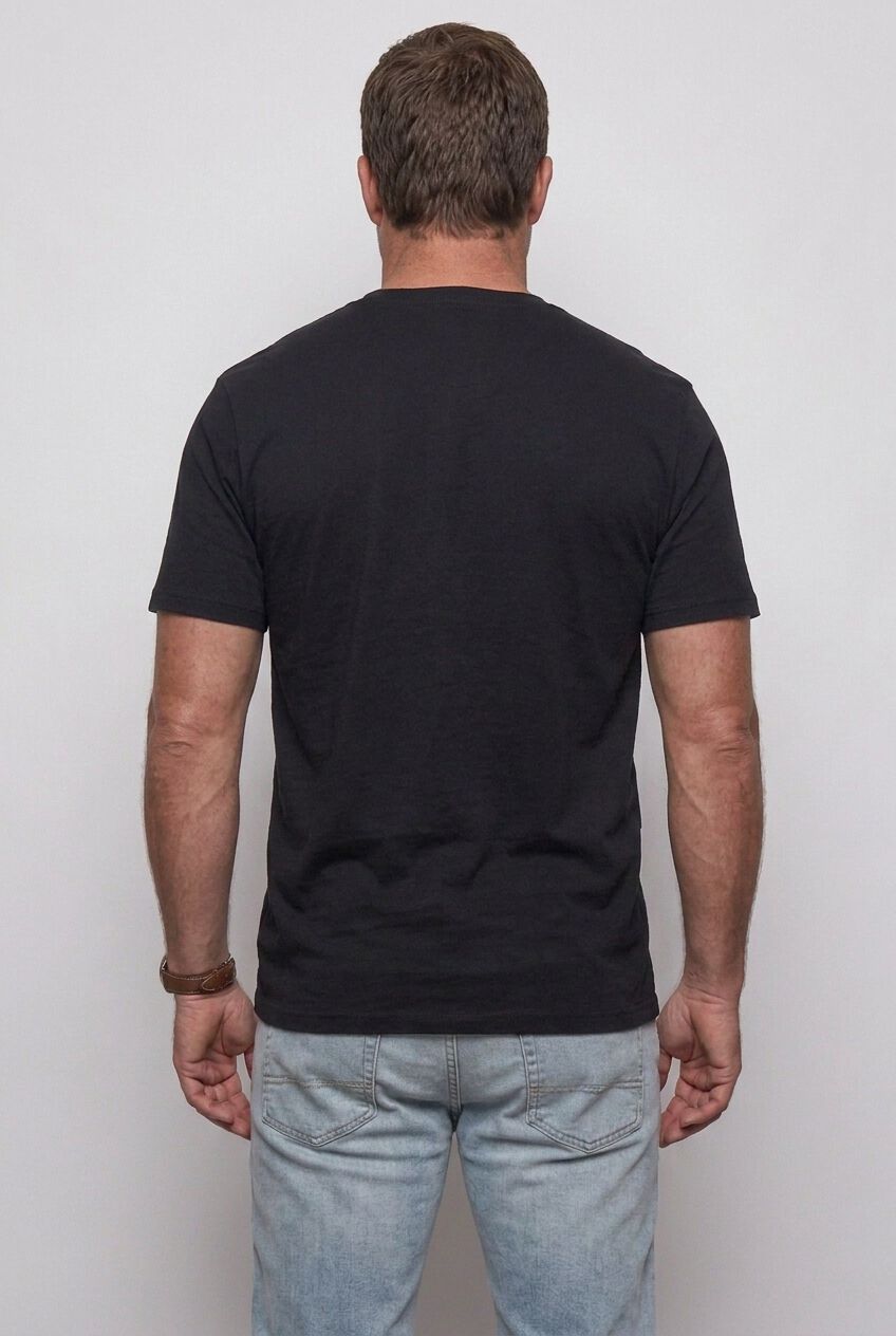 Shrink-Less Lightweight V-Neck Pocket T-Shirt, BLACK, alternate image number 2