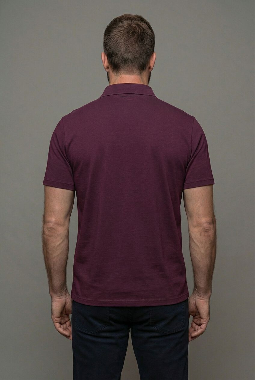 Heavyweight Jersey Polo Shirt, DEEP PURPLE, alternate image number 2
