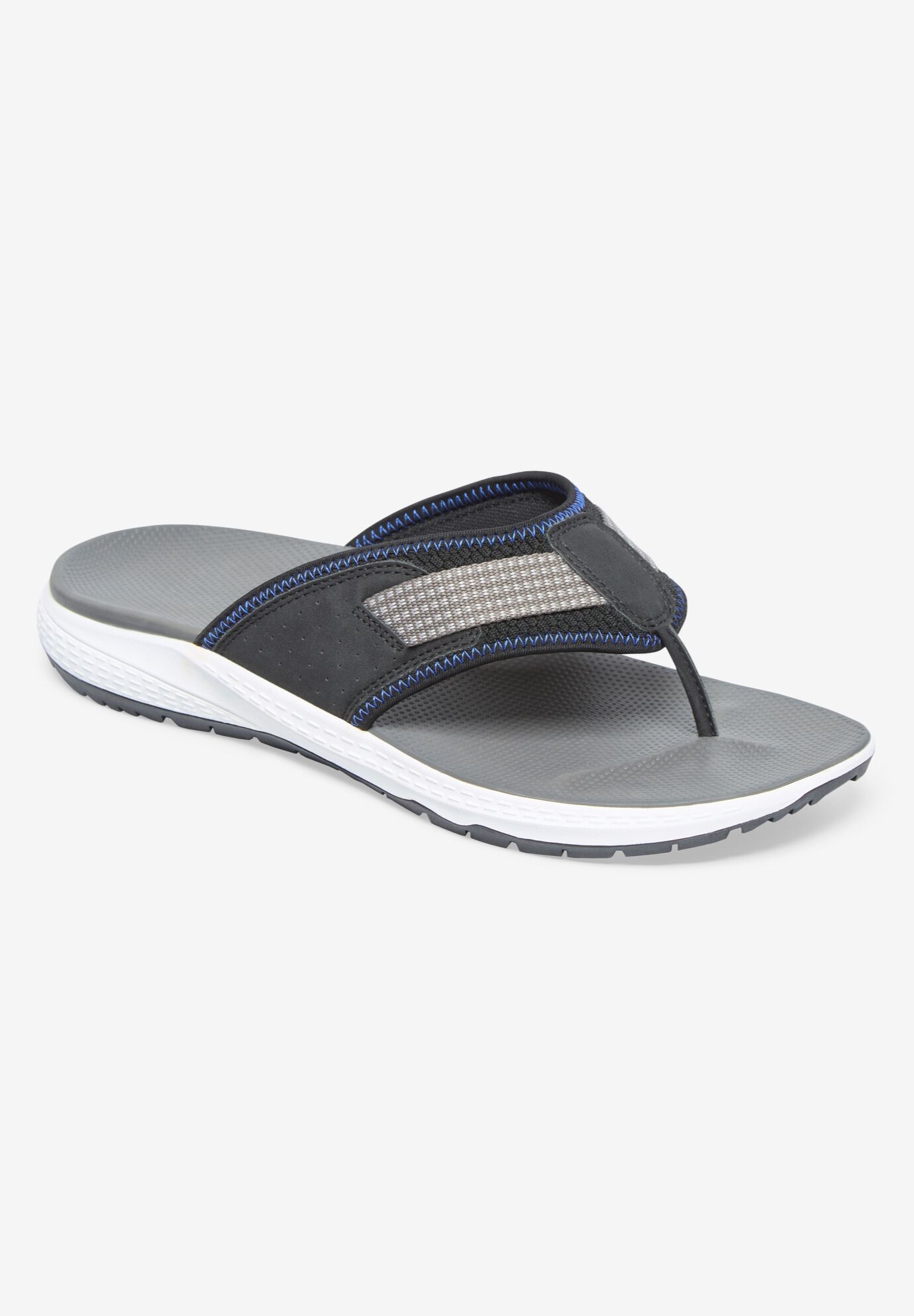 Big and Tall Canvas Flip Flop from KingSize, BLACK, alternate image number 5