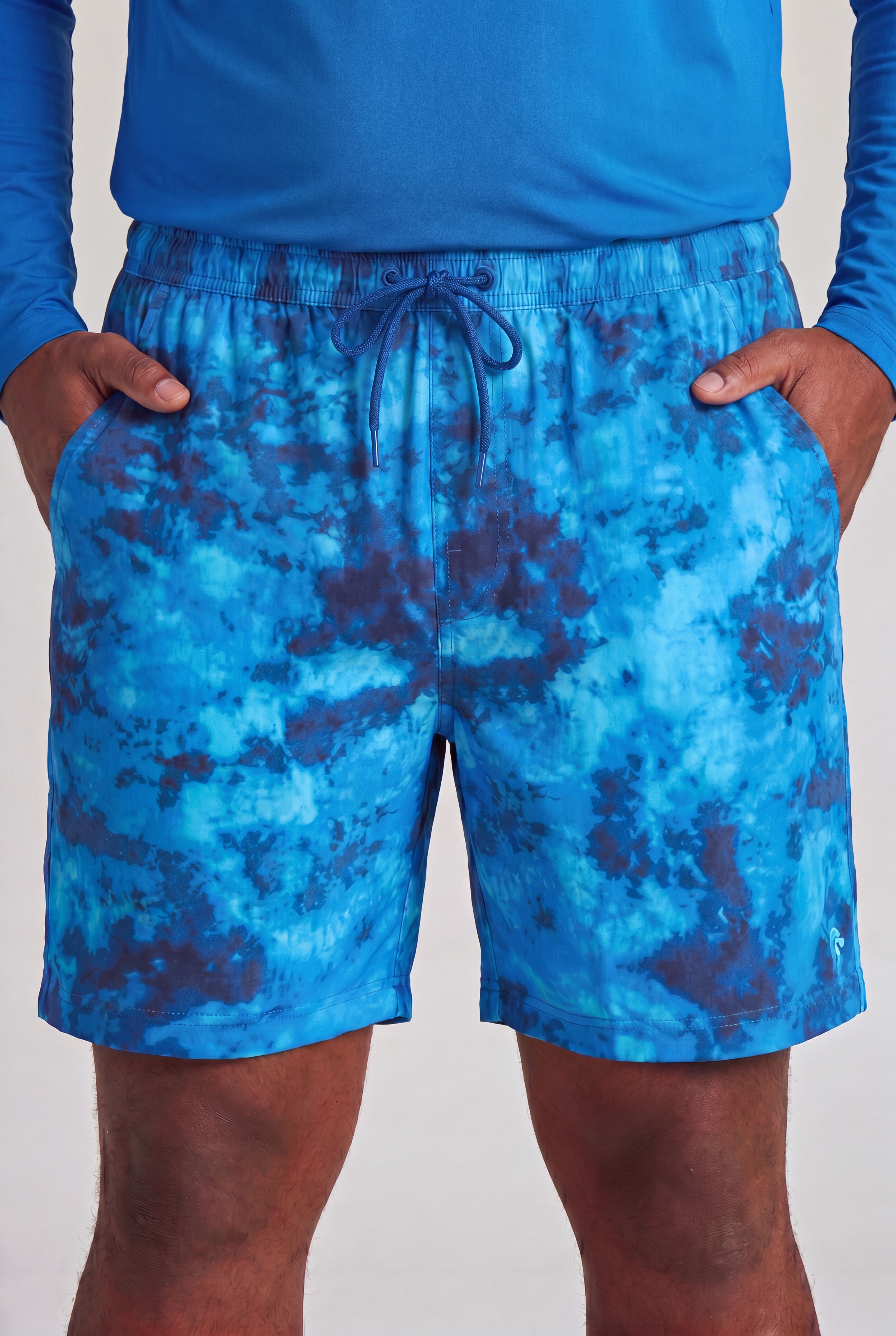 5 inches Swim Shorts with Super Stretch Liner, BLUE TIE DYE, alternate image number 4