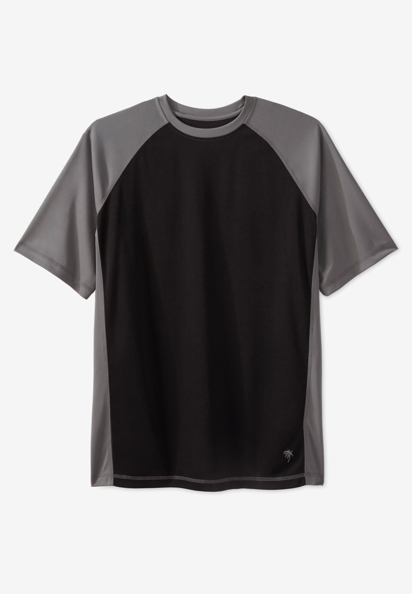 Raglan Short Sleeve Swim Shirt, BLACK STEEL, on-hover image number 1