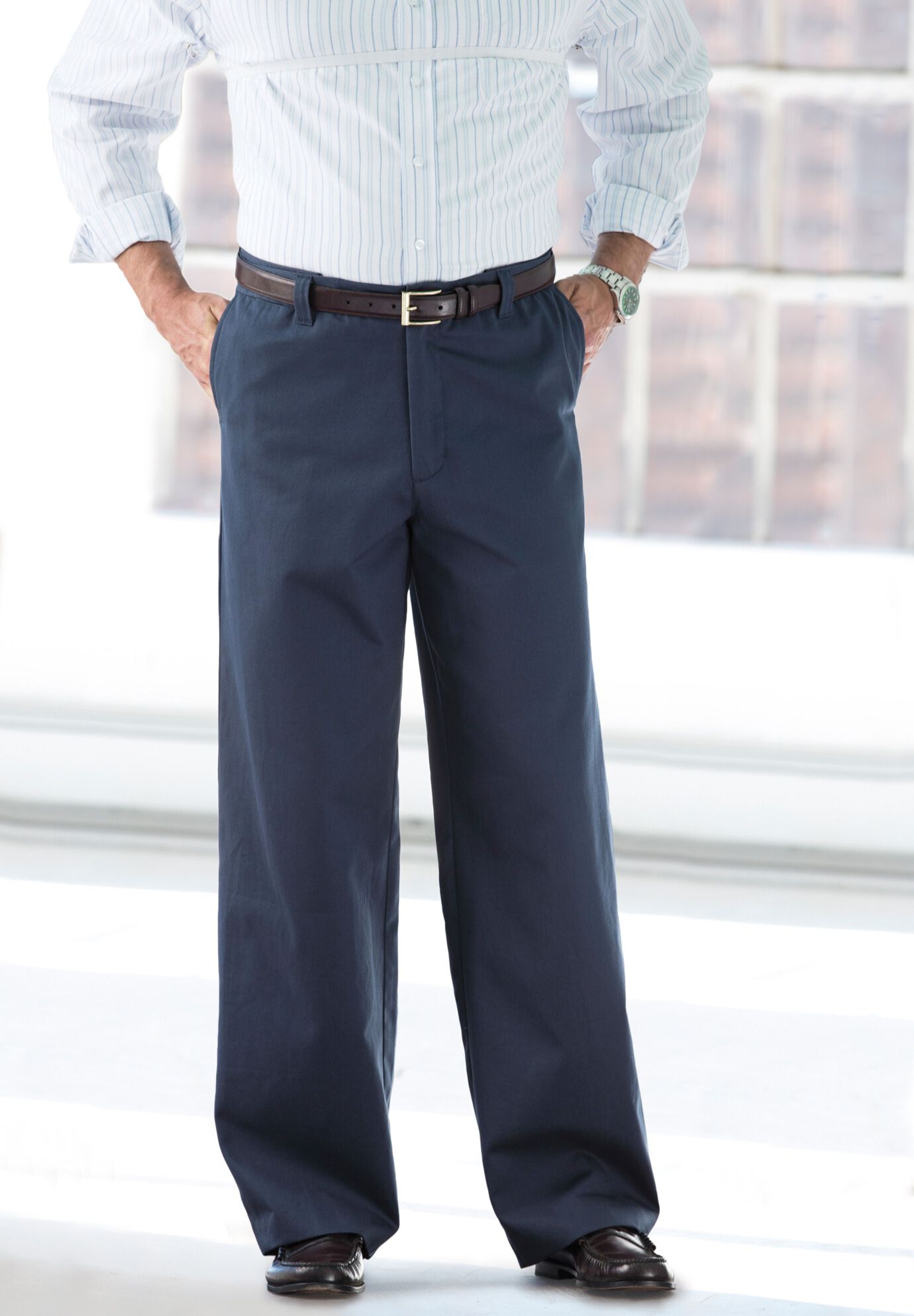 Wide Leg Wrinkle Free Expandable Waist Pant, , alternate image number 2