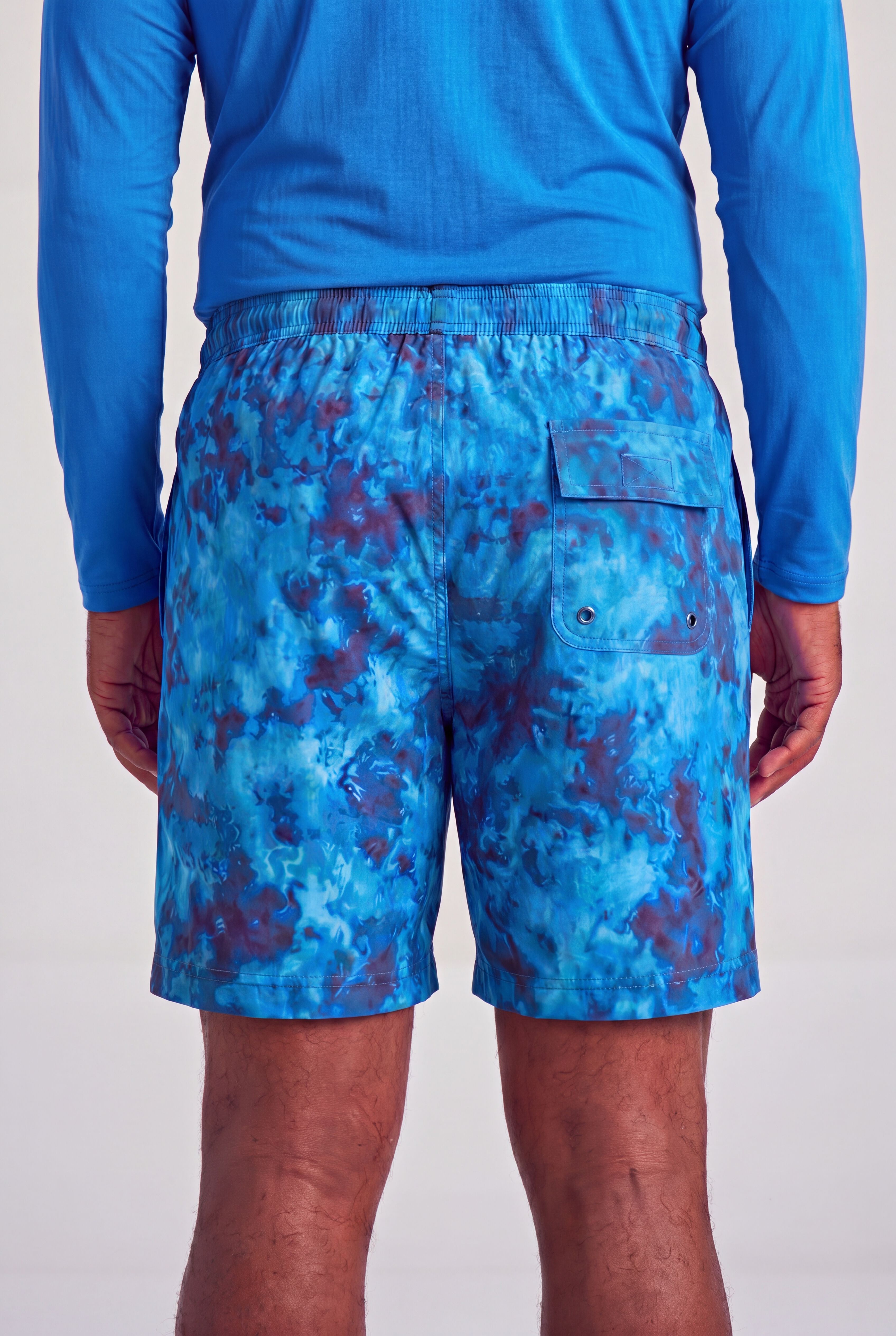 5 inches Swim Shorts with Super Stretch Liner, BLUE TIE DYE, alternate image number 3