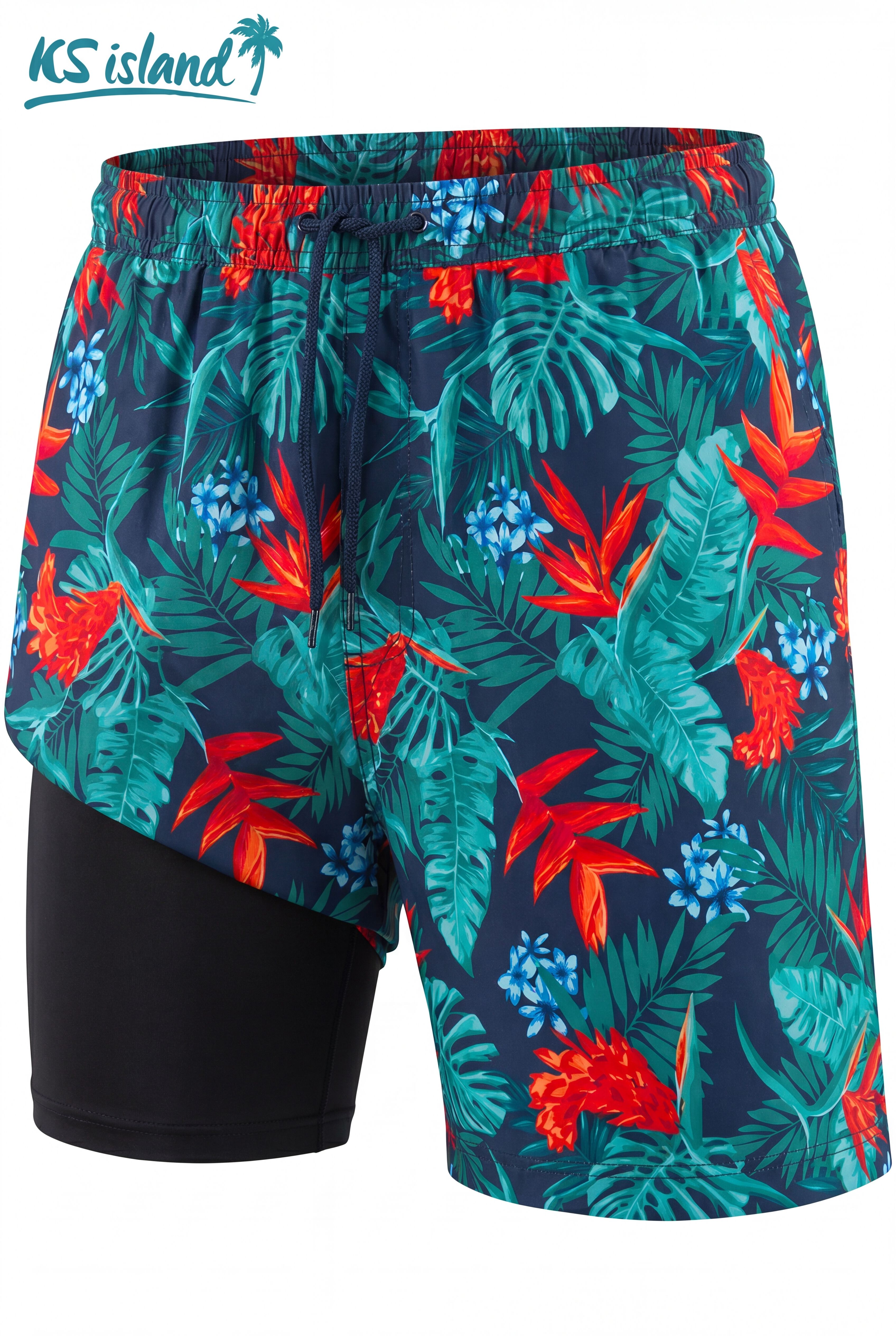 5 inches Swim Shorts with Super Stretch Liner, TROPICAL MONSTERA, alternate image number 5