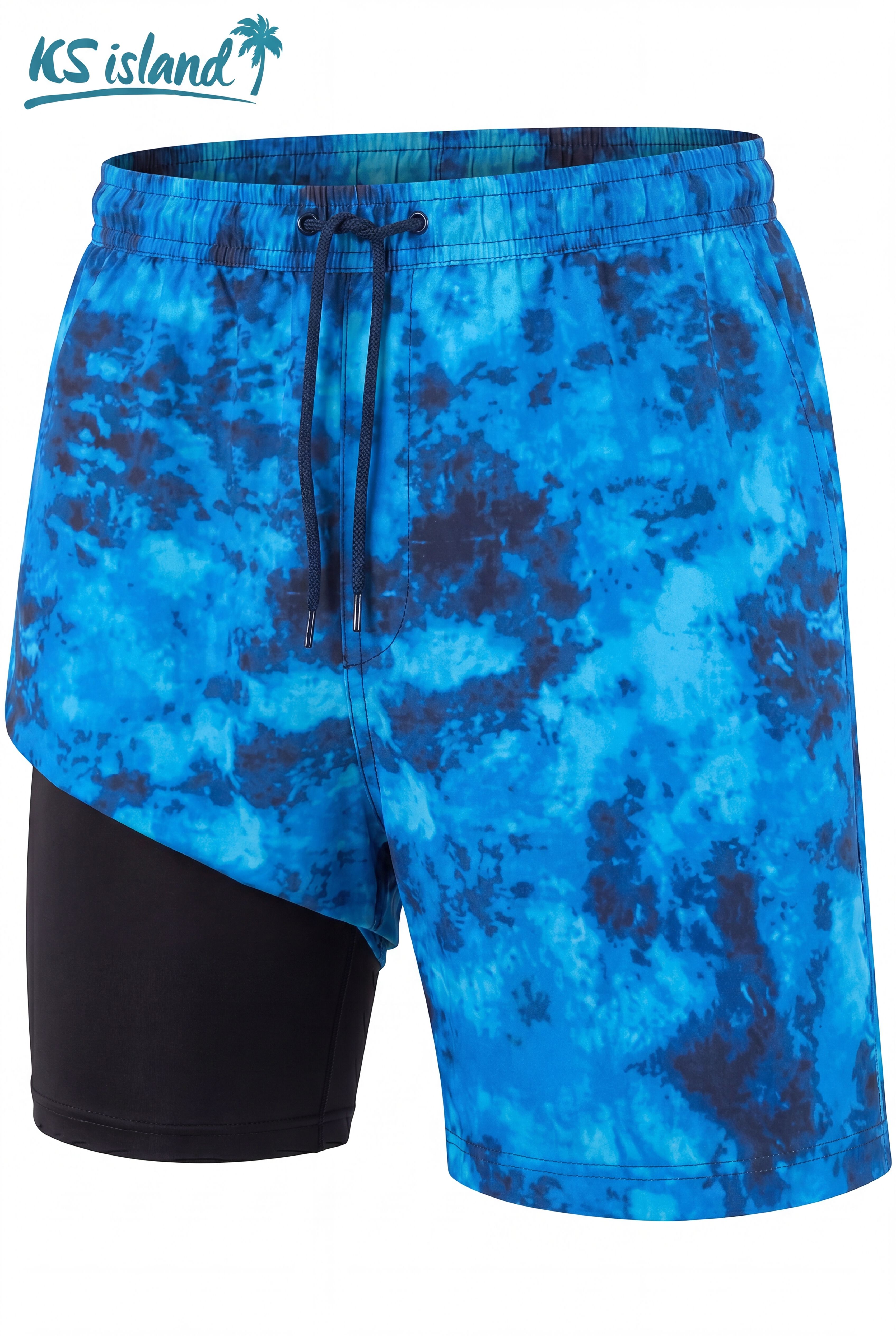 5 inches Swim Shorts with Super Stretch Liner, BLUE TIE DYE, alternate image number 5