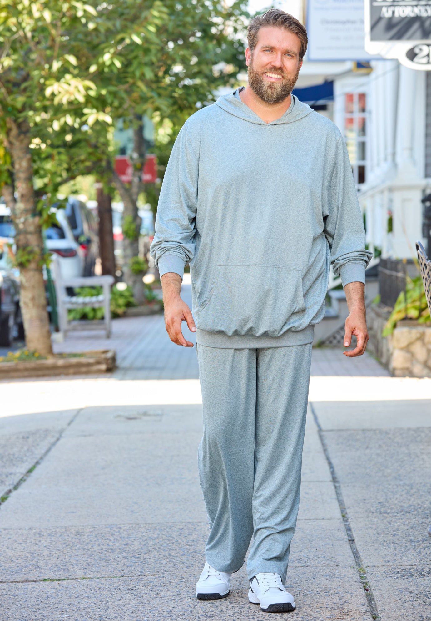 Loungewear Pullover Hoodie, GREY, hi-res image number 0