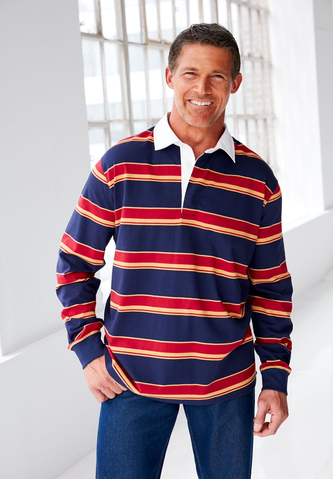 Long-Sleeve Rugby Polo, , on-hover image number 1
