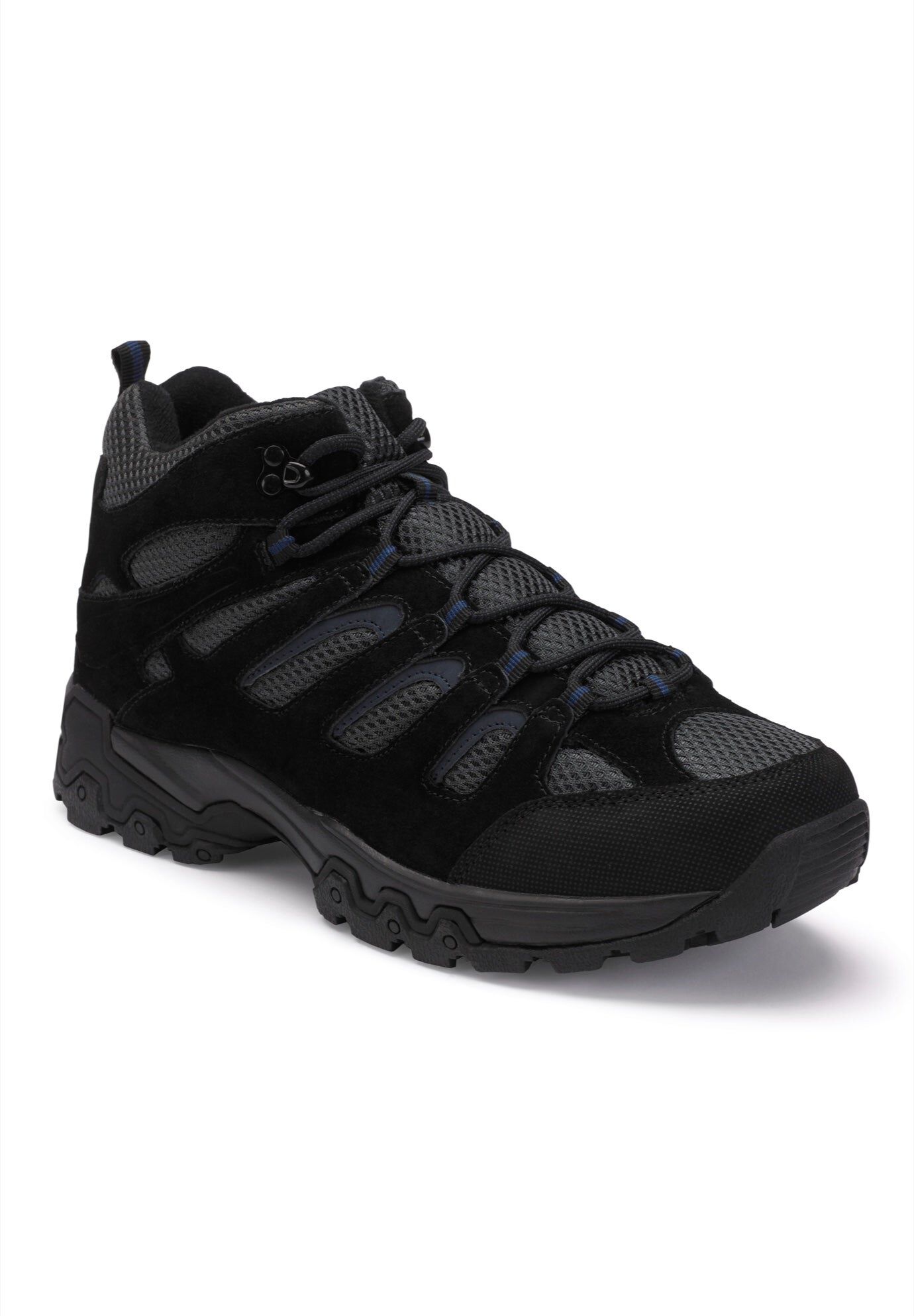 Lace-Up Hiking Boots, BLACK SUEDE, hi-res image number 0