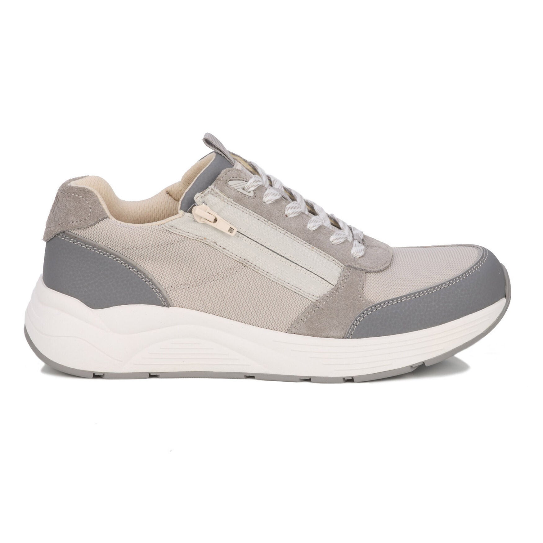 Miller Double Zip Sneaker, GREY WHITE, alternate image number 2