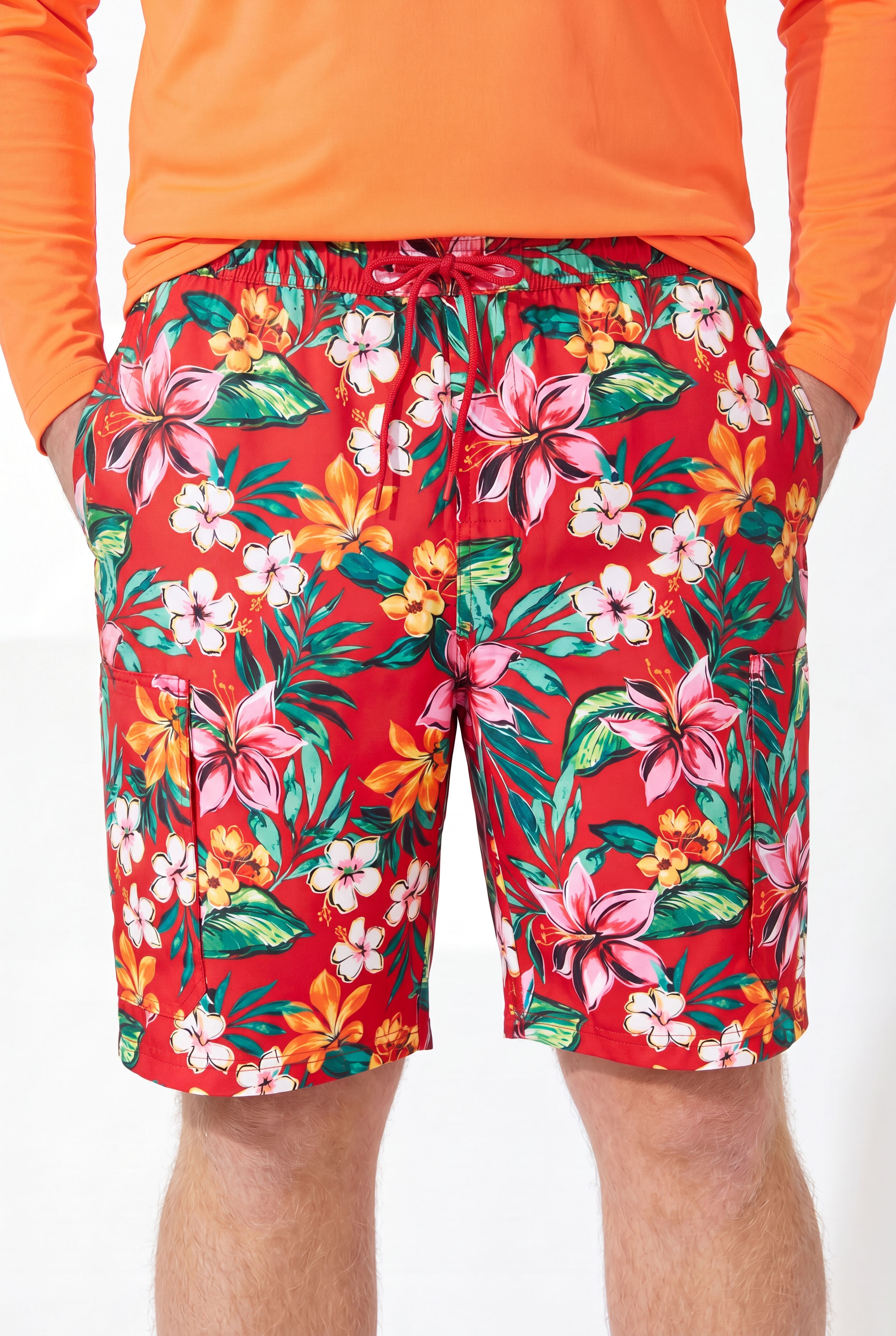 8 inches Cargo Shorts with Super Stretch Liner, RED HAWAII, alternate image number 5