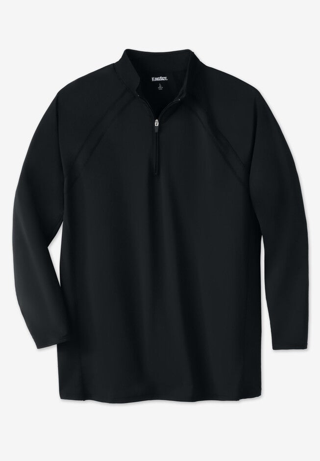 Long Sleeve 1/4 Zip Mock Neck Swim Top, , alternate image number null