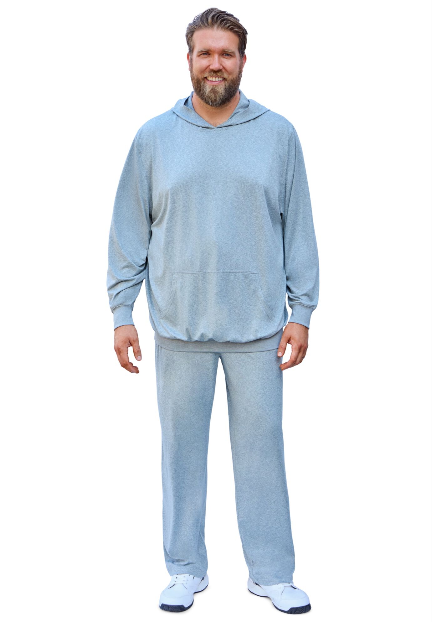 Loungewear Pullover Hoodie, GREY, alternate image number 3