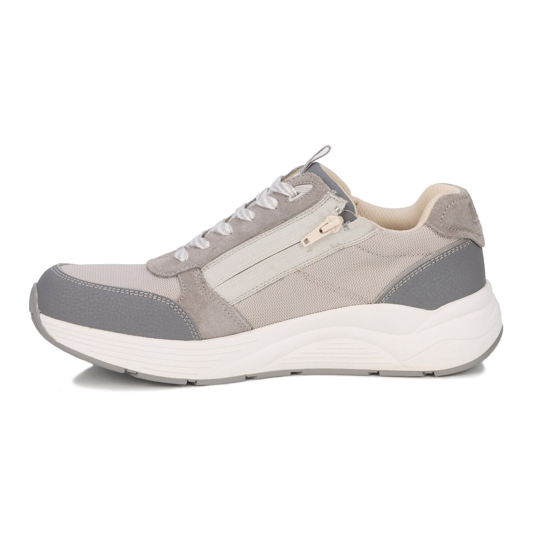 Miller Double Zip Sneaker, GREY WHITE, alternate image number 3