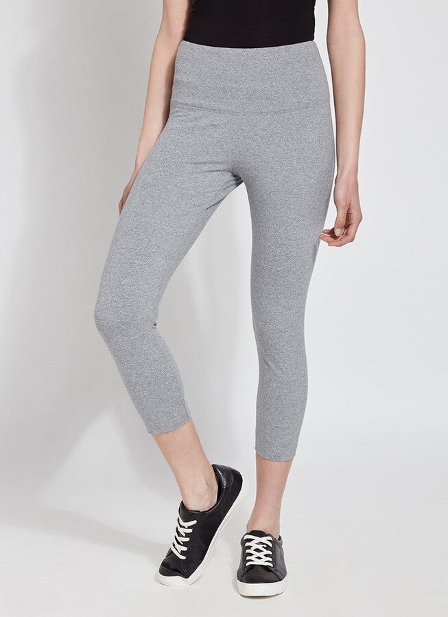 Flattering Cotton Crop Legging, Grey Melange, hi-res image number null