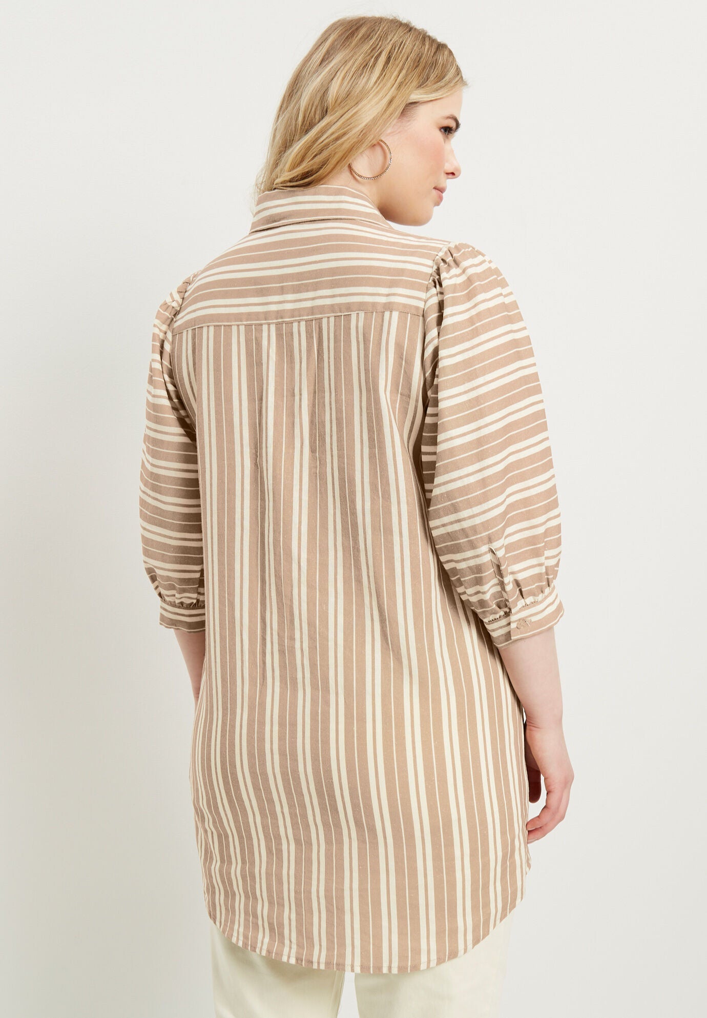 Half Button-Down Lino Soleil Tunic, , on-hover image number 1