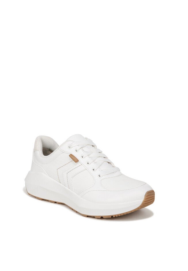 Hannah Retro Sneaker, WHITE FAUX LEATHER, hi-res image number null