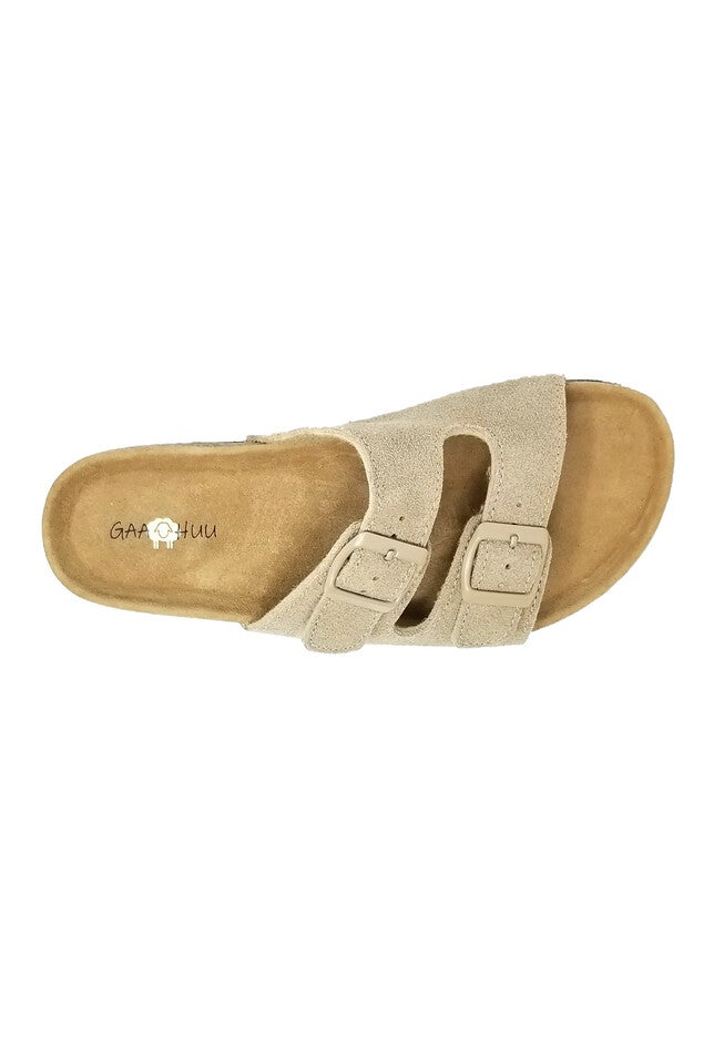 Suede Leather 2 Strap Footbed Sandal, , alternate image number 4