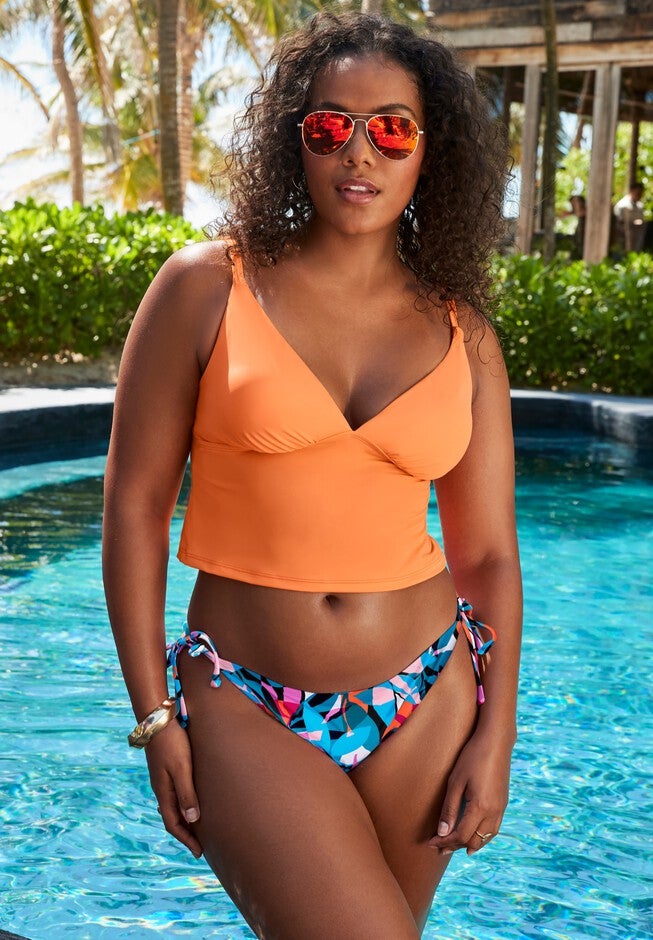 Essential Cropped String Tankini Set, , hi-res image number 0