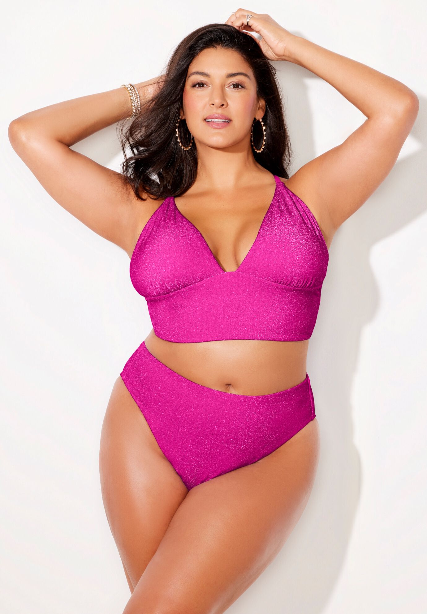 Longline Sparkle Bikini Set, , alternate image number 3