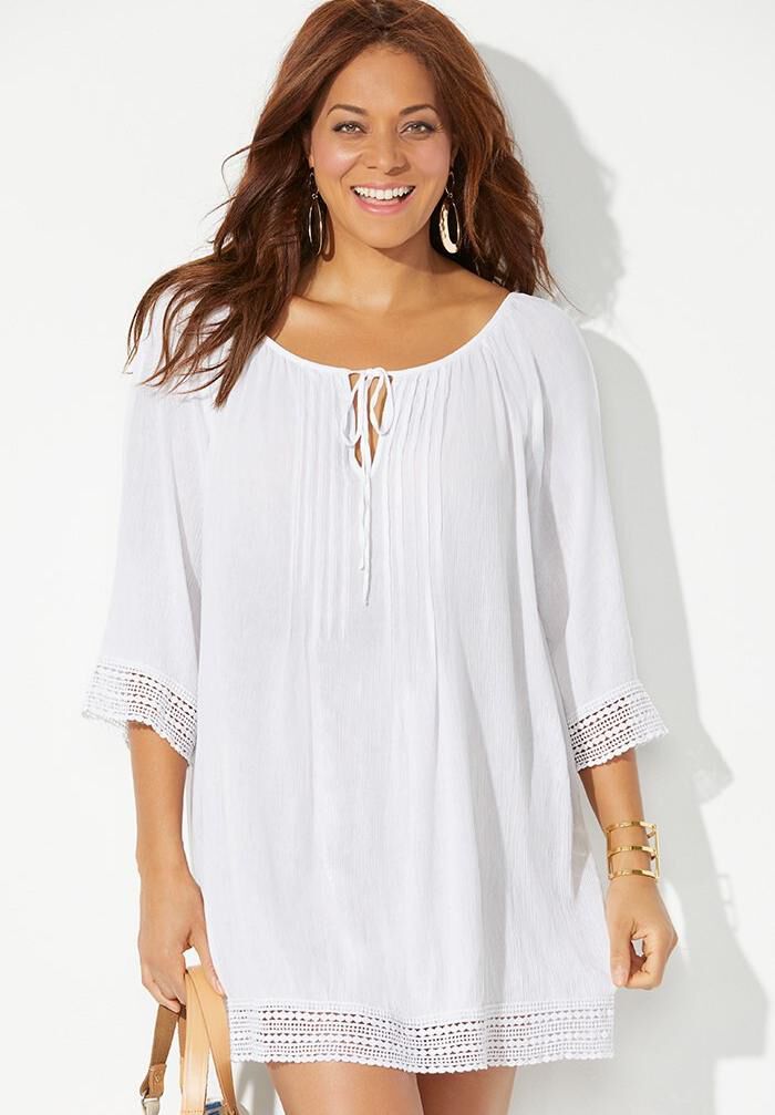 Giana Crochet Cover Up Tunic, , alternate image number 2
