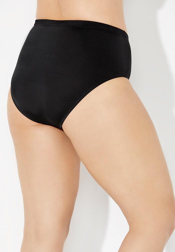 Chlorine Resistant Full Coverage Brief, BLACK, on-hover image number 1