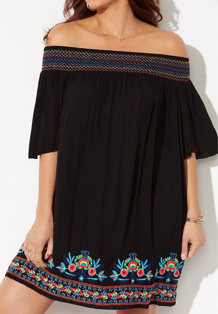 Rhiannon Embroidered Cover Up Dress, , alternate image number 2