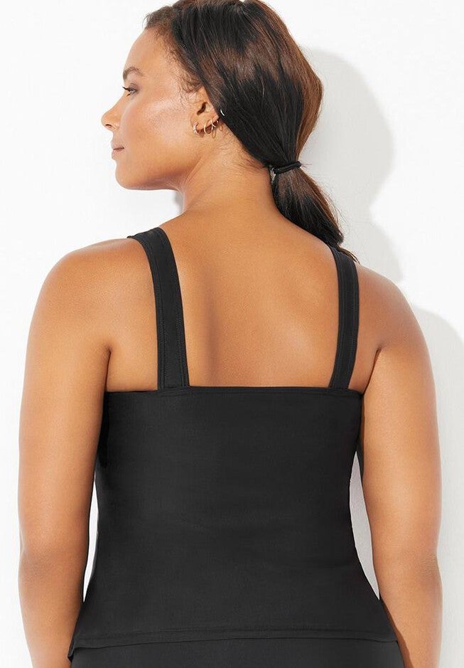 Chlorine Resistant Classic Scoop Neck Tankini Top, RAINBOW SUNBURST, on-hover image number null