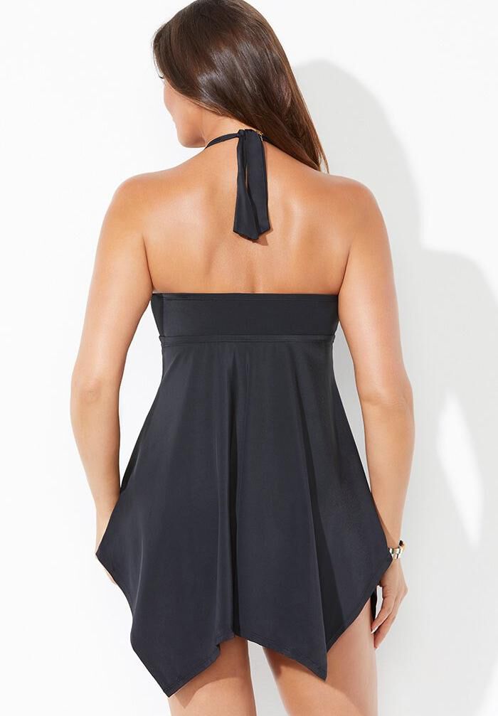 Handkerchief Halter Two-Piece Swimdress Set, , on-hover image number 1