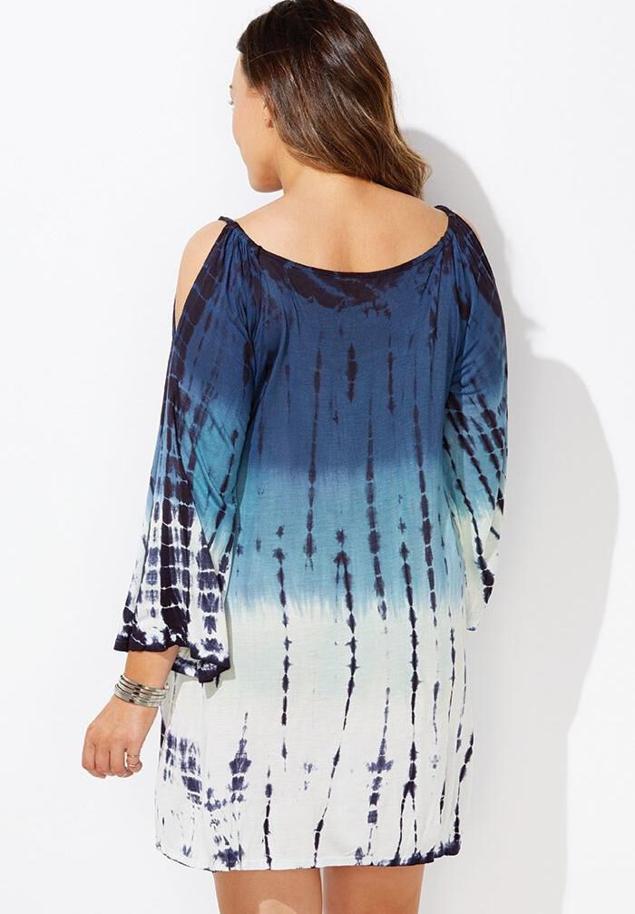 Miranda Tie Dye Cover Up Tunic, BLUE TIE DYE, on-hover image number 1