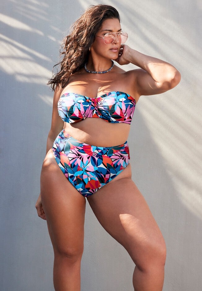 Essentials Bandeau Shirred Brief Bikini Set, , hi-res image number null