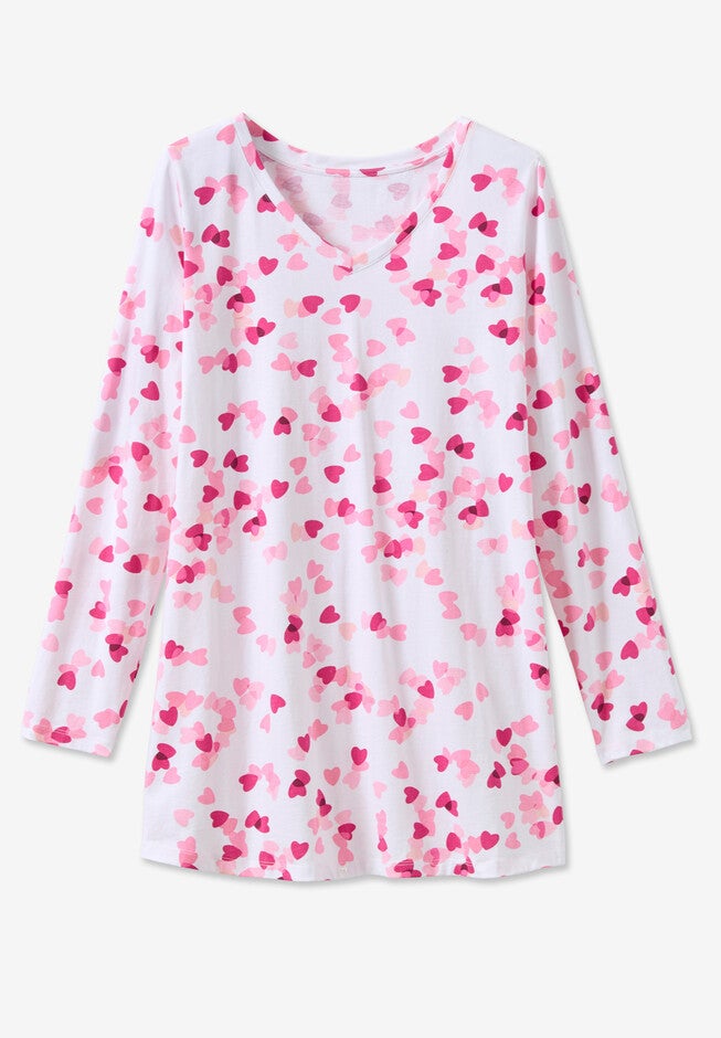 Perfect Printed Long-Sleeve V-Neck Tunic, , alternate image number 1