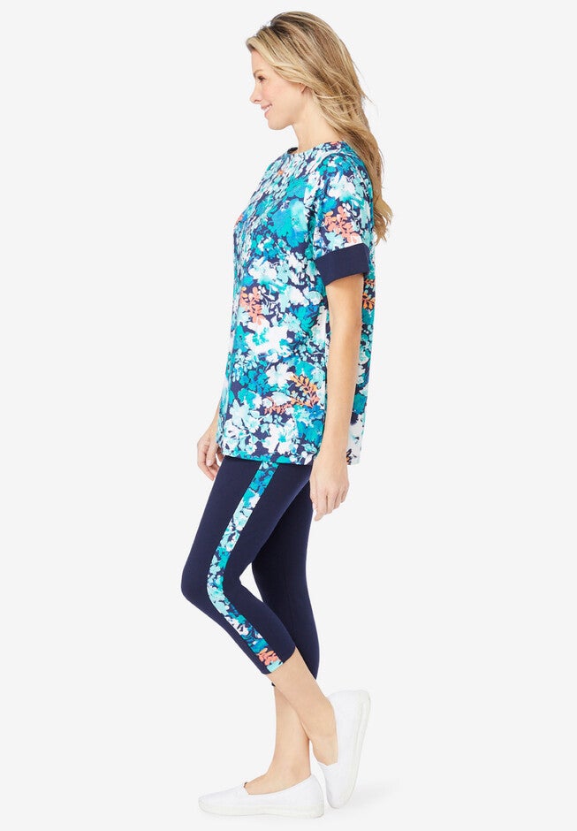 Tunic and Side-Stripe Capri Legging Set, , alternate image number null