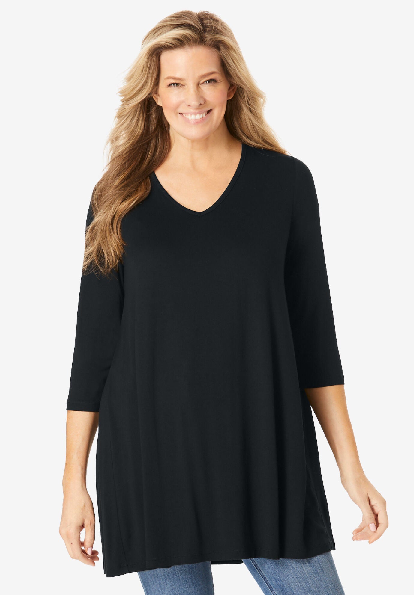Pleat Back Tunic, BLACK, hi-res image number 0